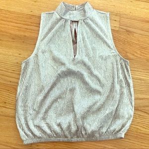 Express shimmery party keyhole top XS
